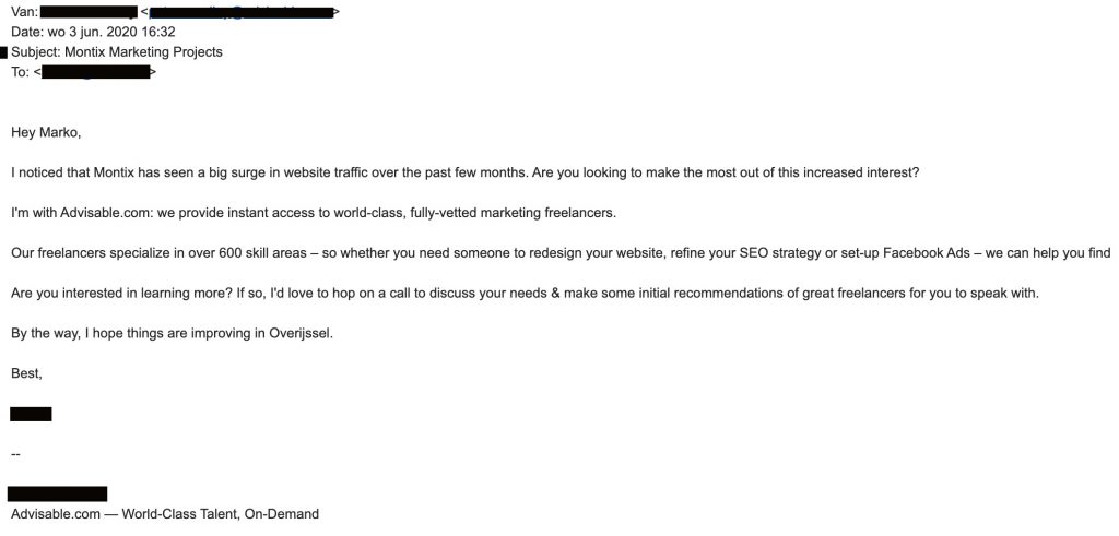 bijzondere pieken in website verkeer